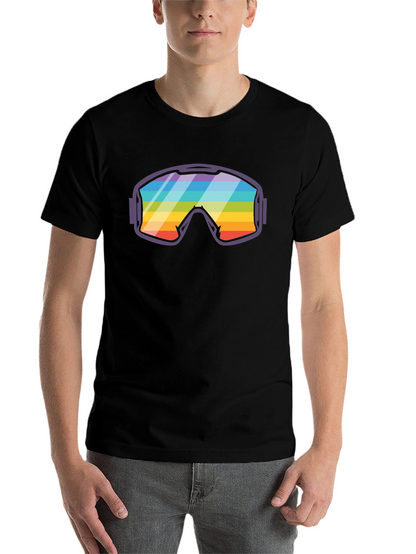 Rainbow Ski Goggles Graphic Tee - Cool & Comfy!