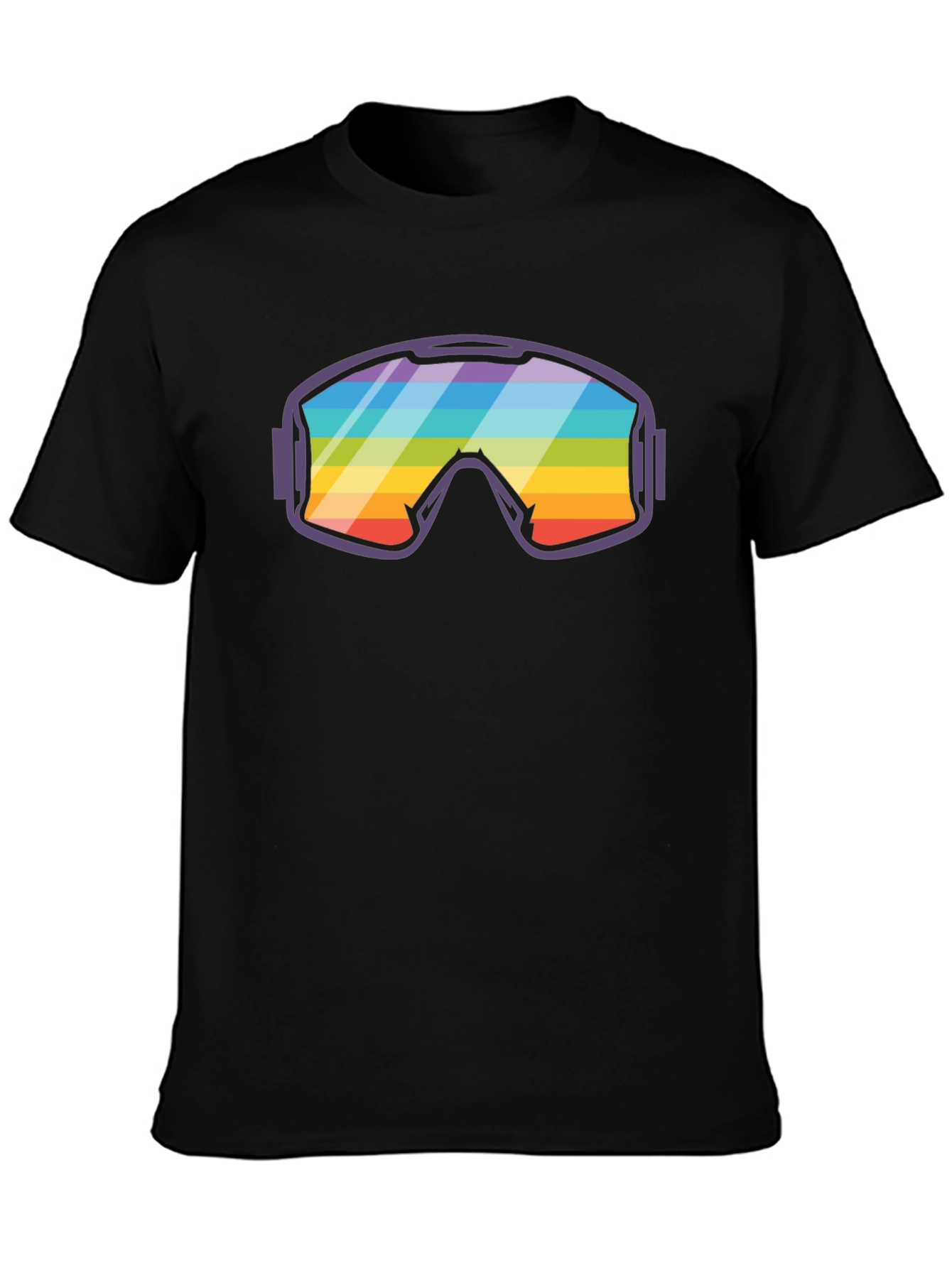 Rainbow Ski Goggles Graphic Tee - Cool & Comfy!