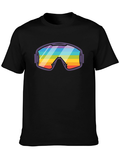 Rainbow Ski Goggles Graphic Tee - Cool & Comfy!