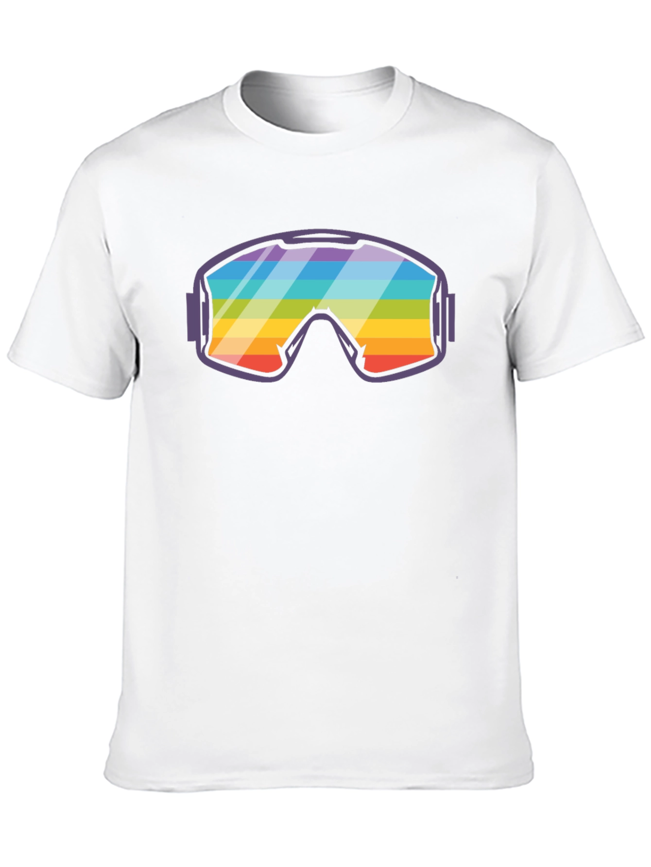Rainbow Ski Goggles Graphic Tee - Cool & Comfy!