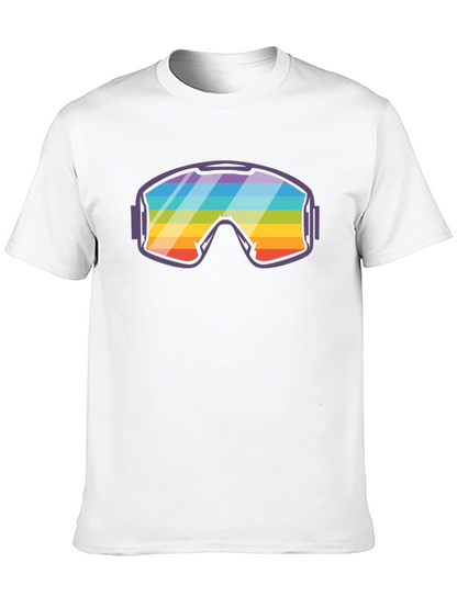 Rainbow Ski Goggles Graphic Tee - Cool & Comfy!