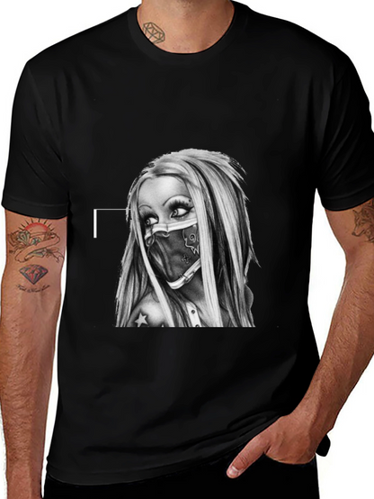 Edgy Graphic Tee - Tattoo Art Style