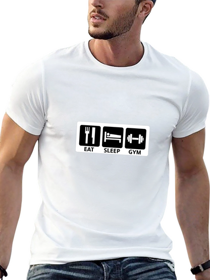 Eat Sleep Gym Black Graphic Tee
