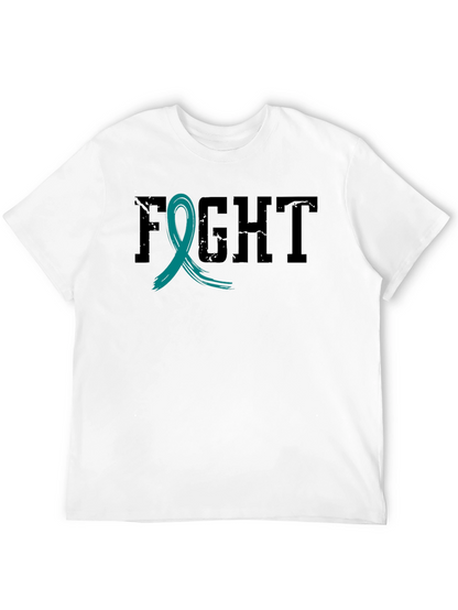 Fight Cancer Awareness Ribbon T-Shirt - Black