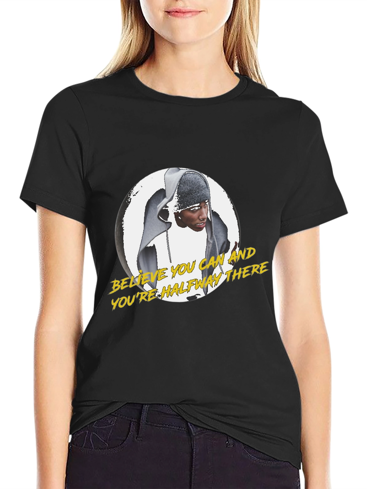 Believe You Can Motivational Black T-Shirt