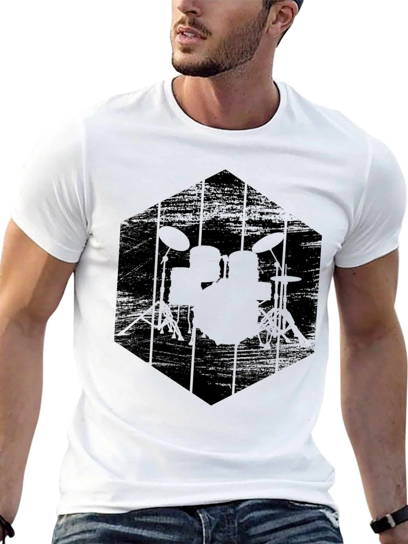 Black Drum Kit Graphic Tee