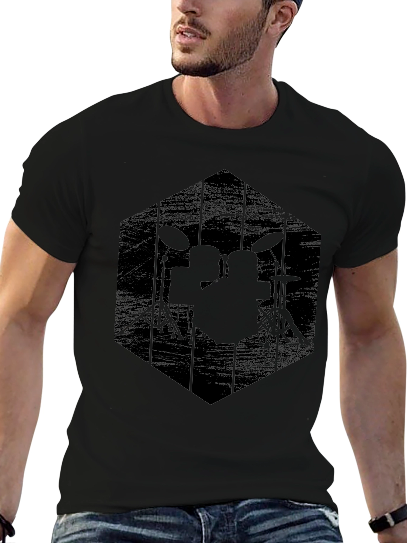 Black Drum Kit Graphic Tee