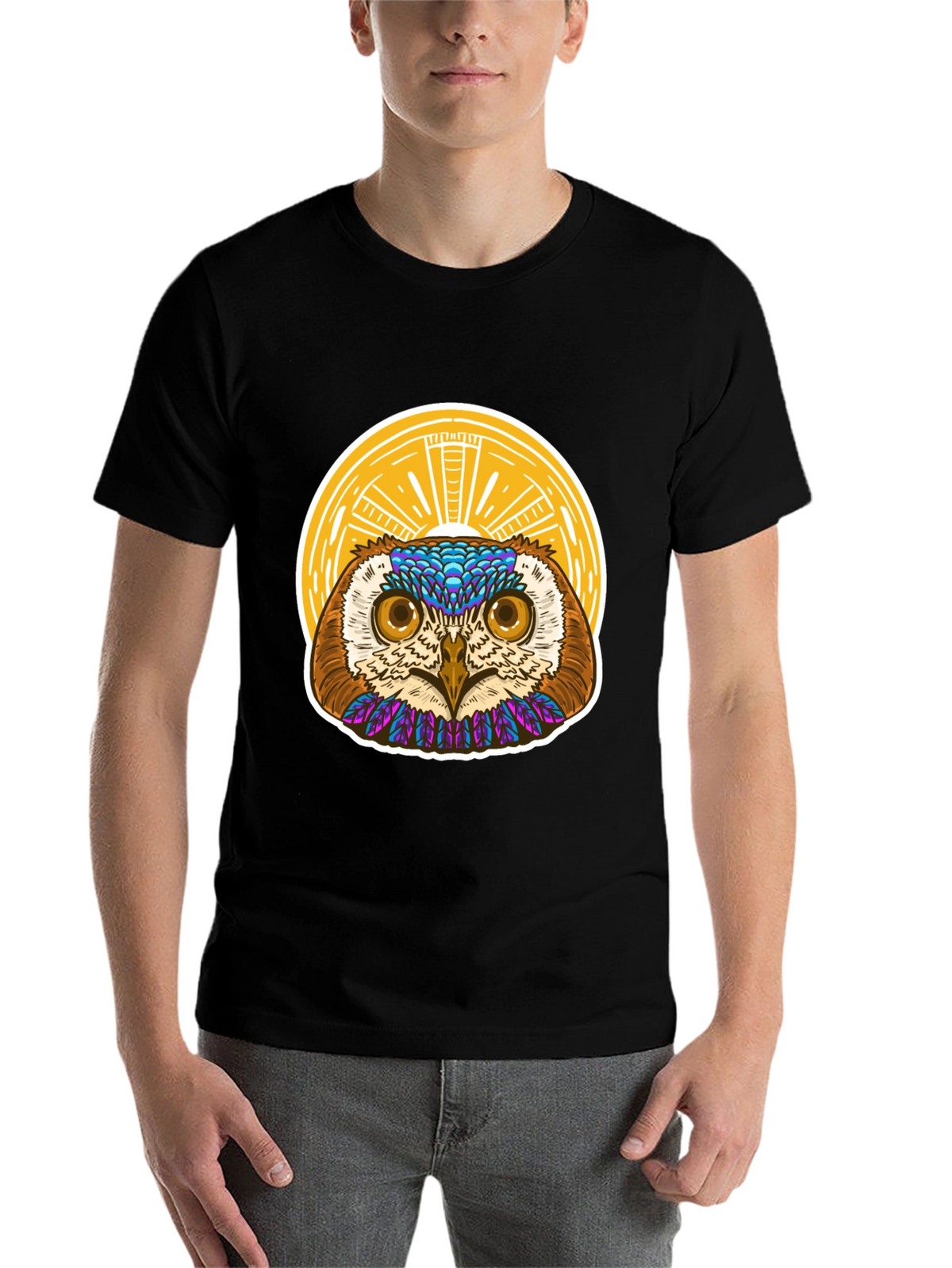 Owl Graphic T-Shirt - Unique Artistic Design