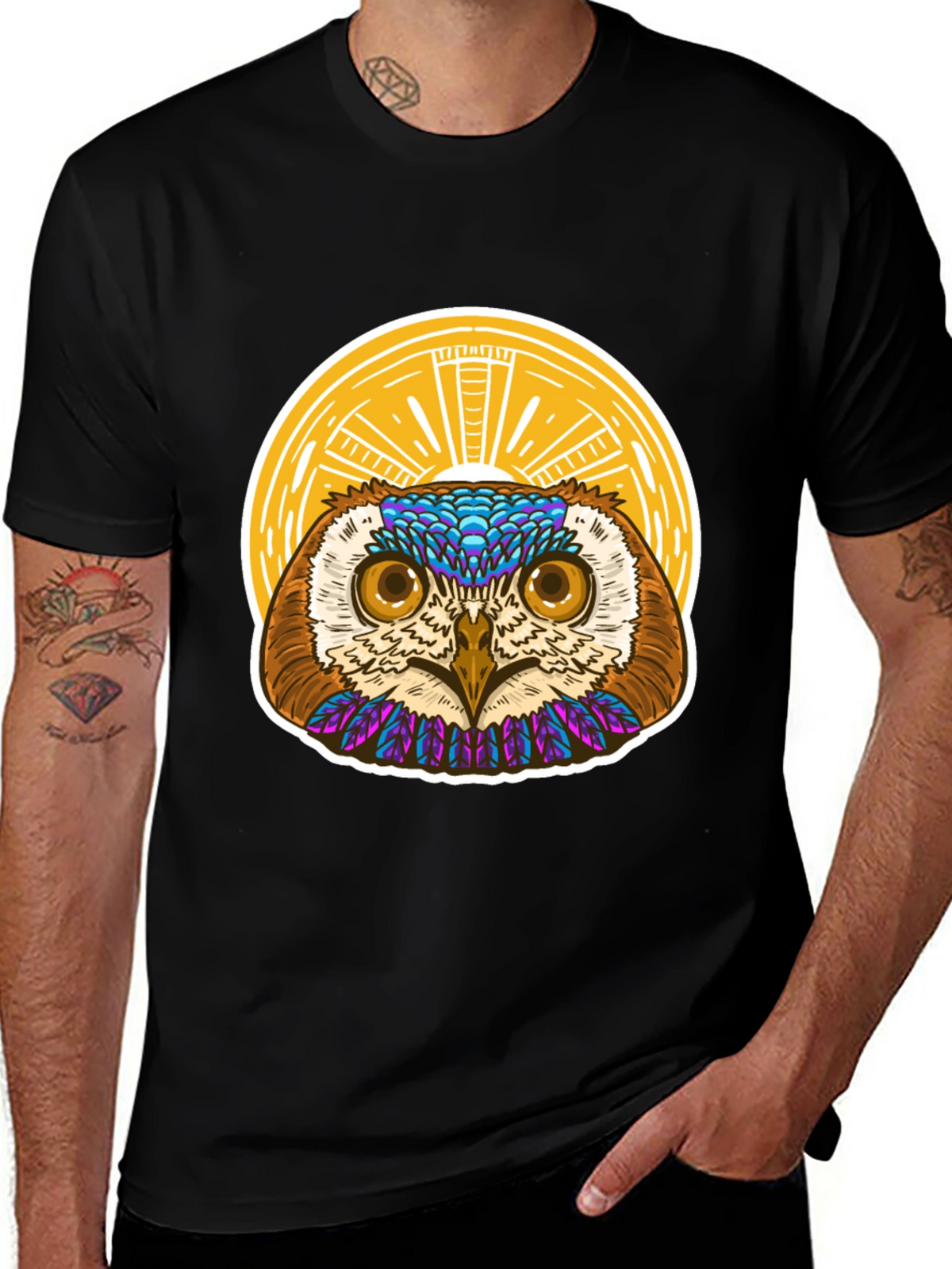 Owl Graphic T-Shirt - Unique Artistic Design