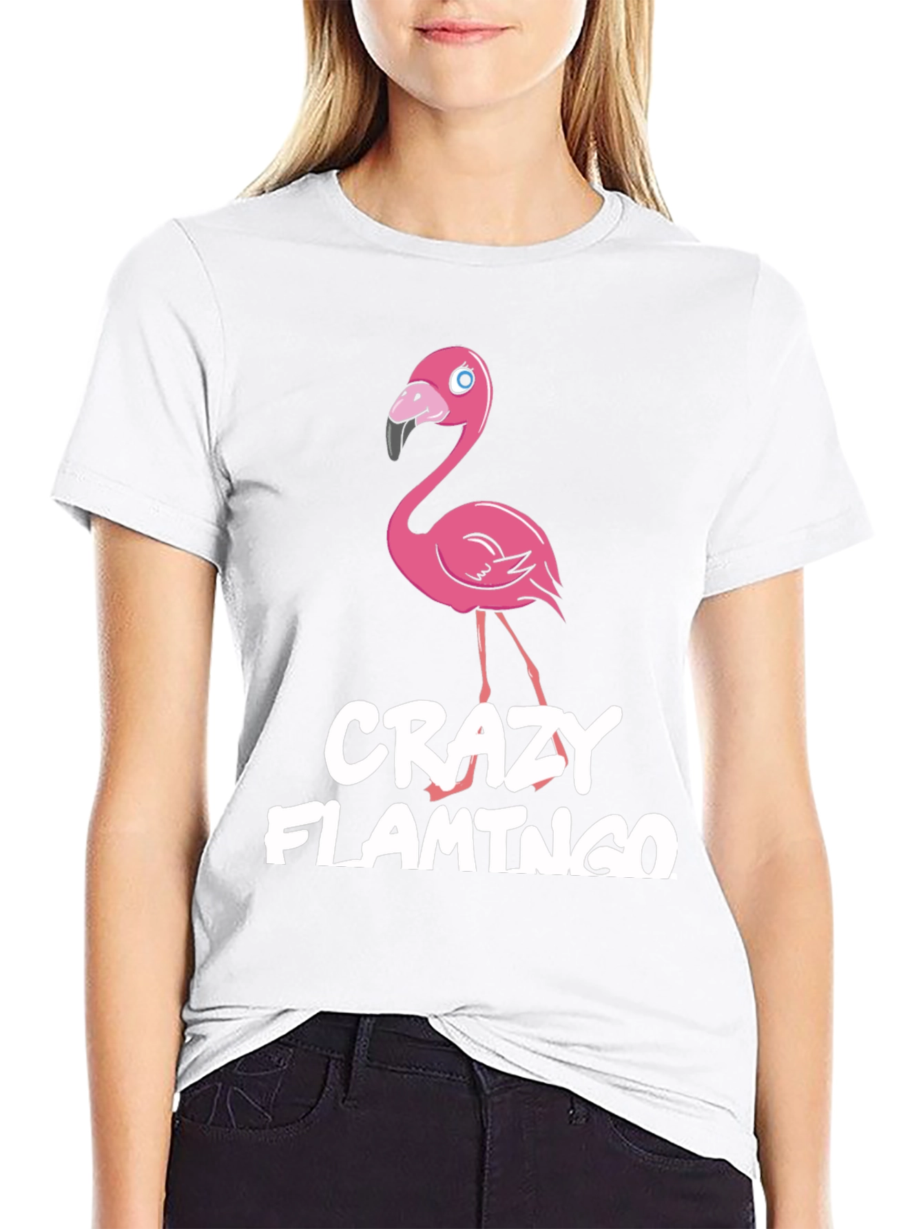 Crazy Flamingo Graphic Tee - Fun Novelty T-Shirt