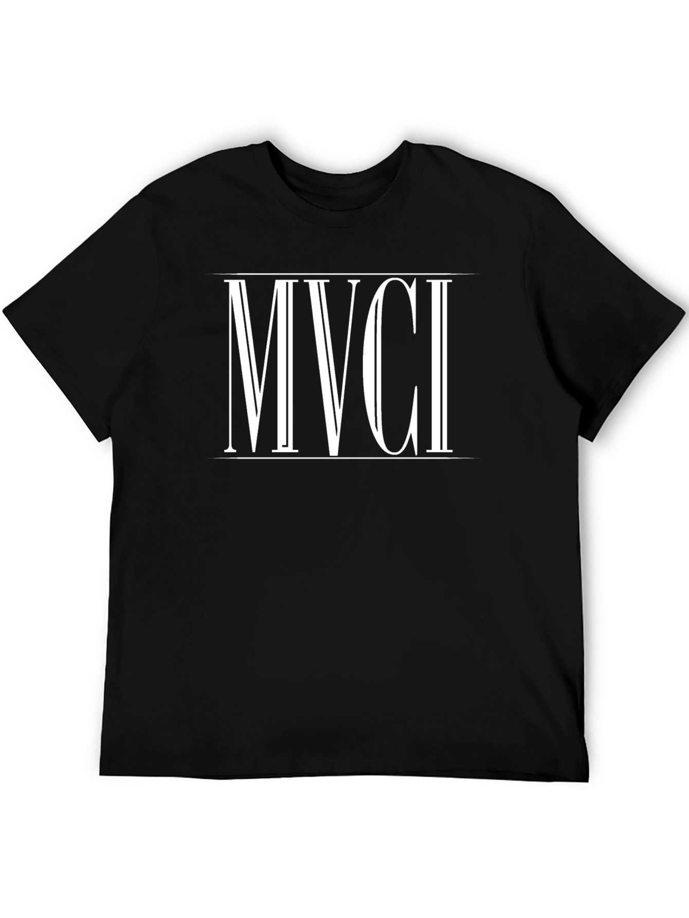 MVCI Roman Numeral Graphic Tee - Elegant Black T-Shirt