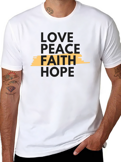 Faith Love Peace & Hope Black T-Shirt