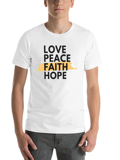Faith Love Peace & Hope Black T-Shirt