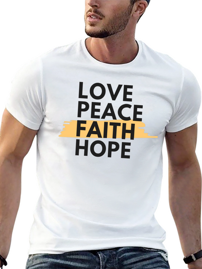 Faith Love Peace & Hope Black T-Shirt