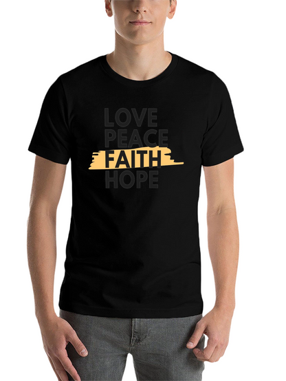 Faith Love Peace & Hope Black T-Shirt