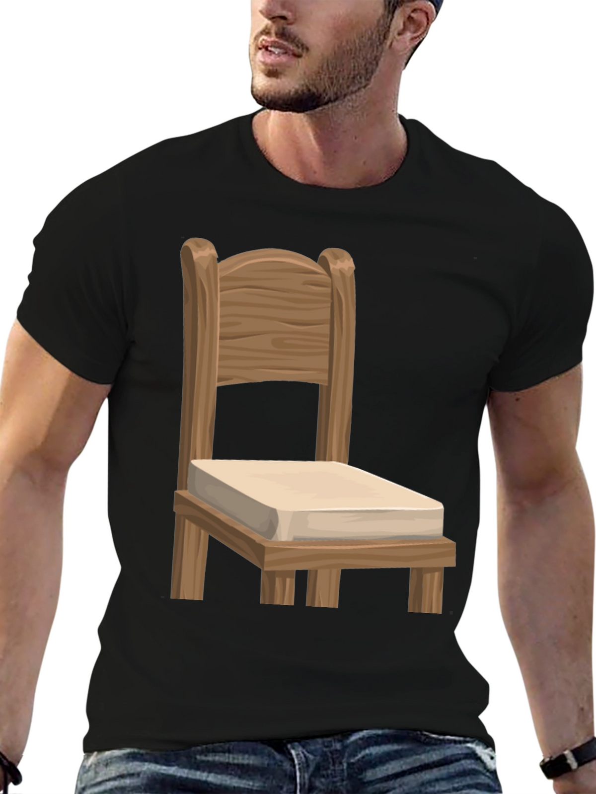 Novelty Chair Graphic Tee - Unique Design Soft Fabric