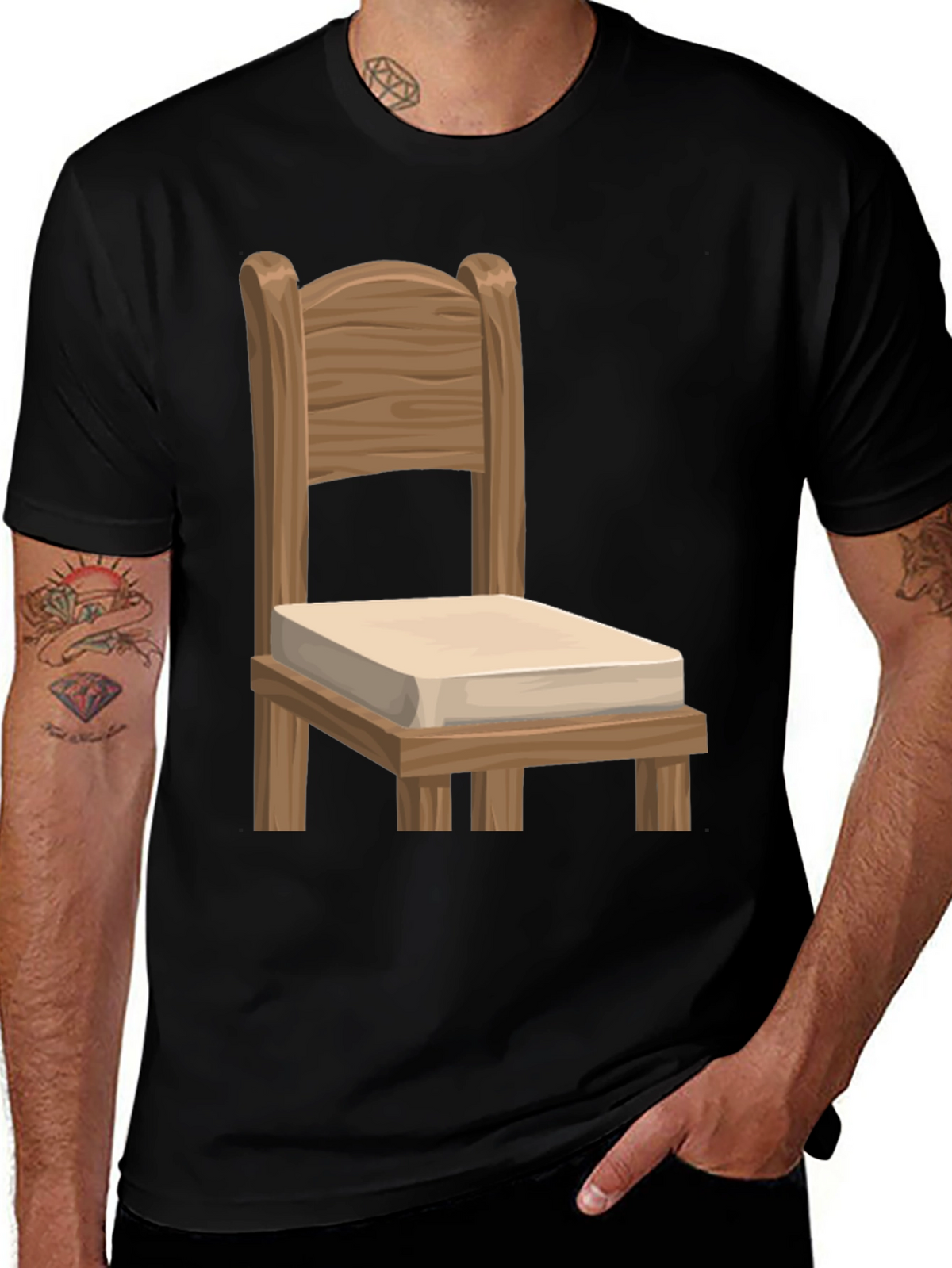 Novelty Chair Graphic Tee - Unique Design Soft Fabric