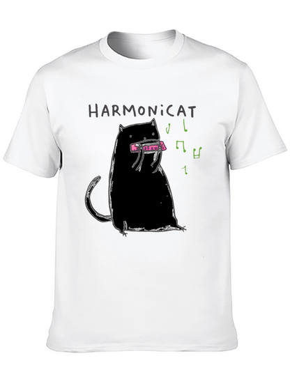 Harmonicat Black T-Shirt - Cat Lover Music Tee