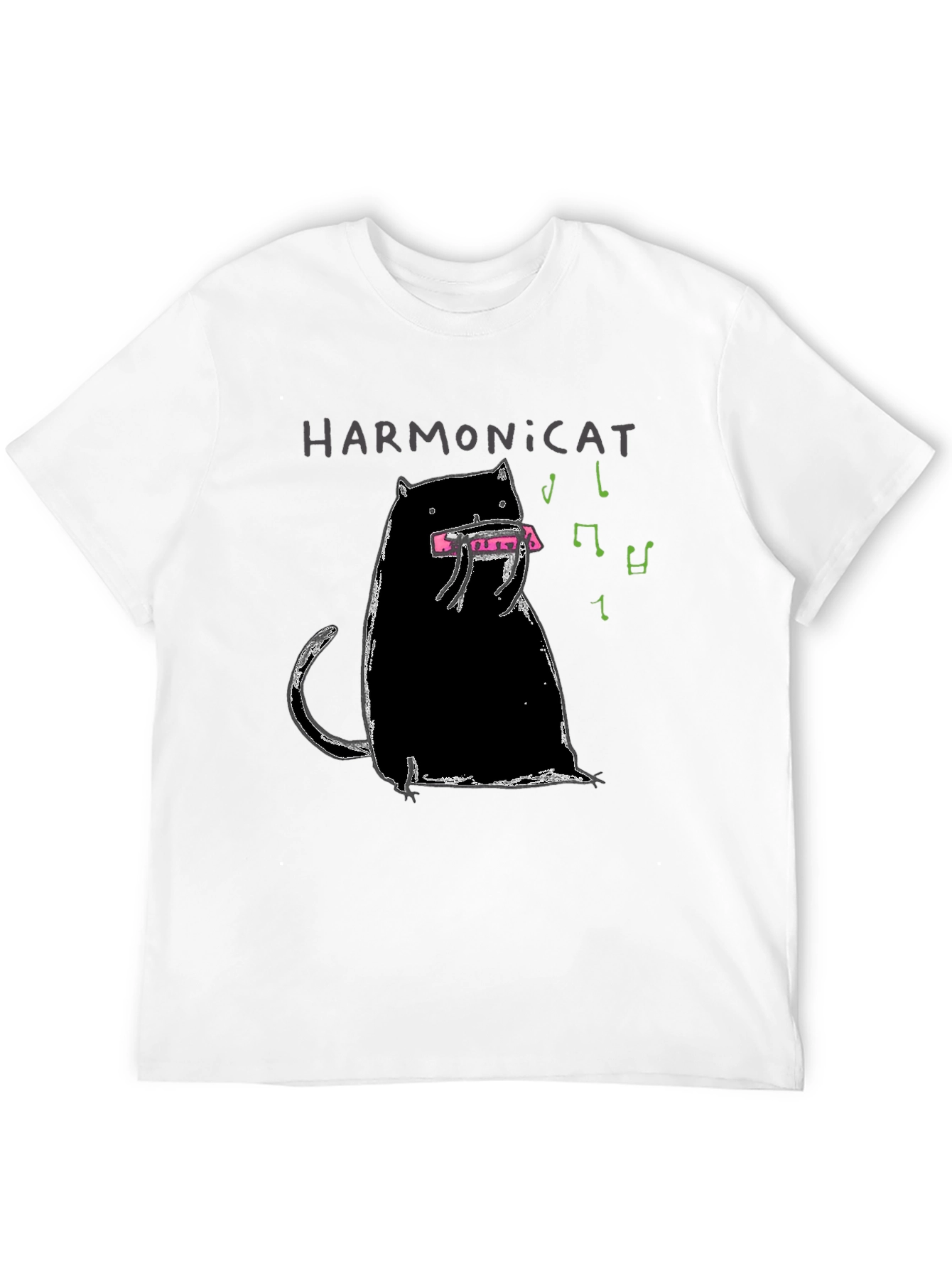 Harmonicat Black T-Shirt - Cat Lover Music Tee