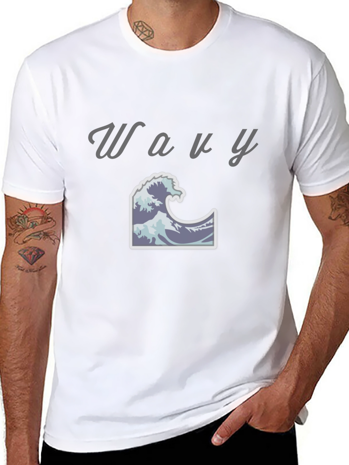 Wavy Graphic Tee - Cool Ocean Wave Design