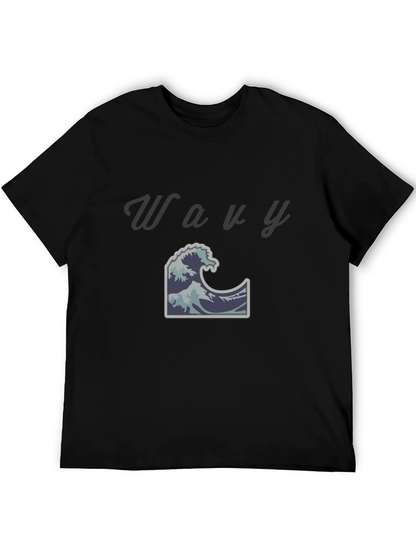 Wavy Graphic Tee - Cool Ocean Wave Design