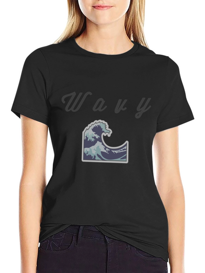 Wavy Graphic Tee - Cool Ocean Wave Design