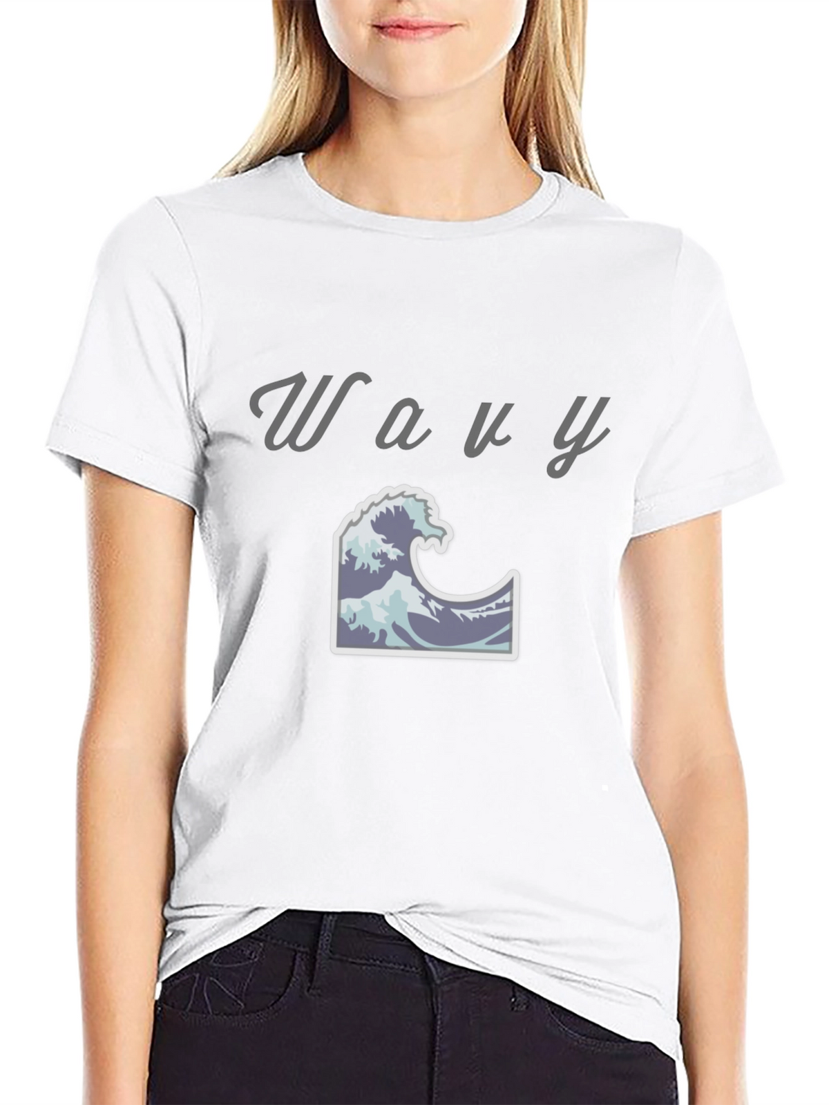 Wavy Graphic Tee - Cool Ocean Wave Design