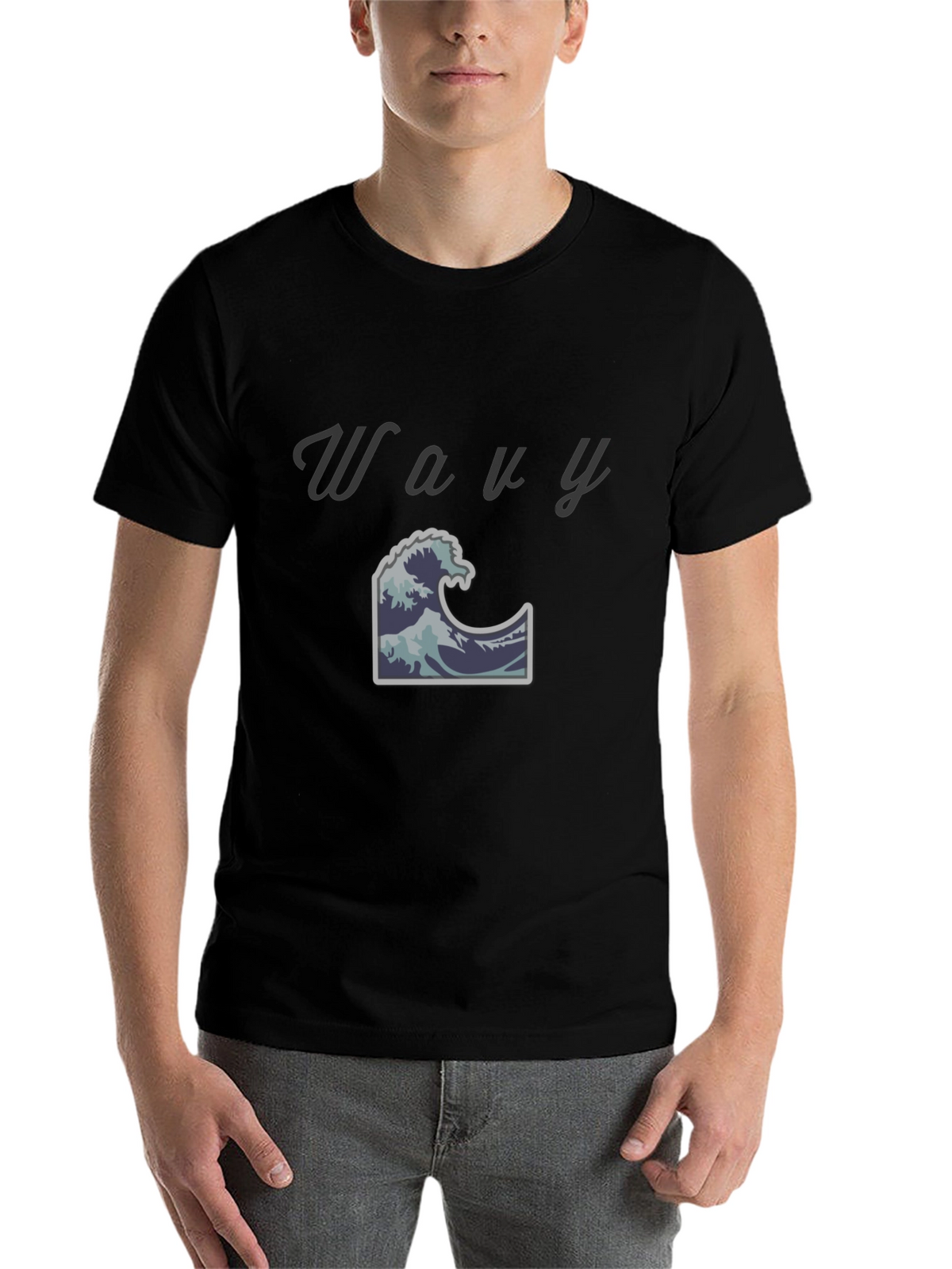 Wavy Graphic Tee - Cool Ocean Wave Design