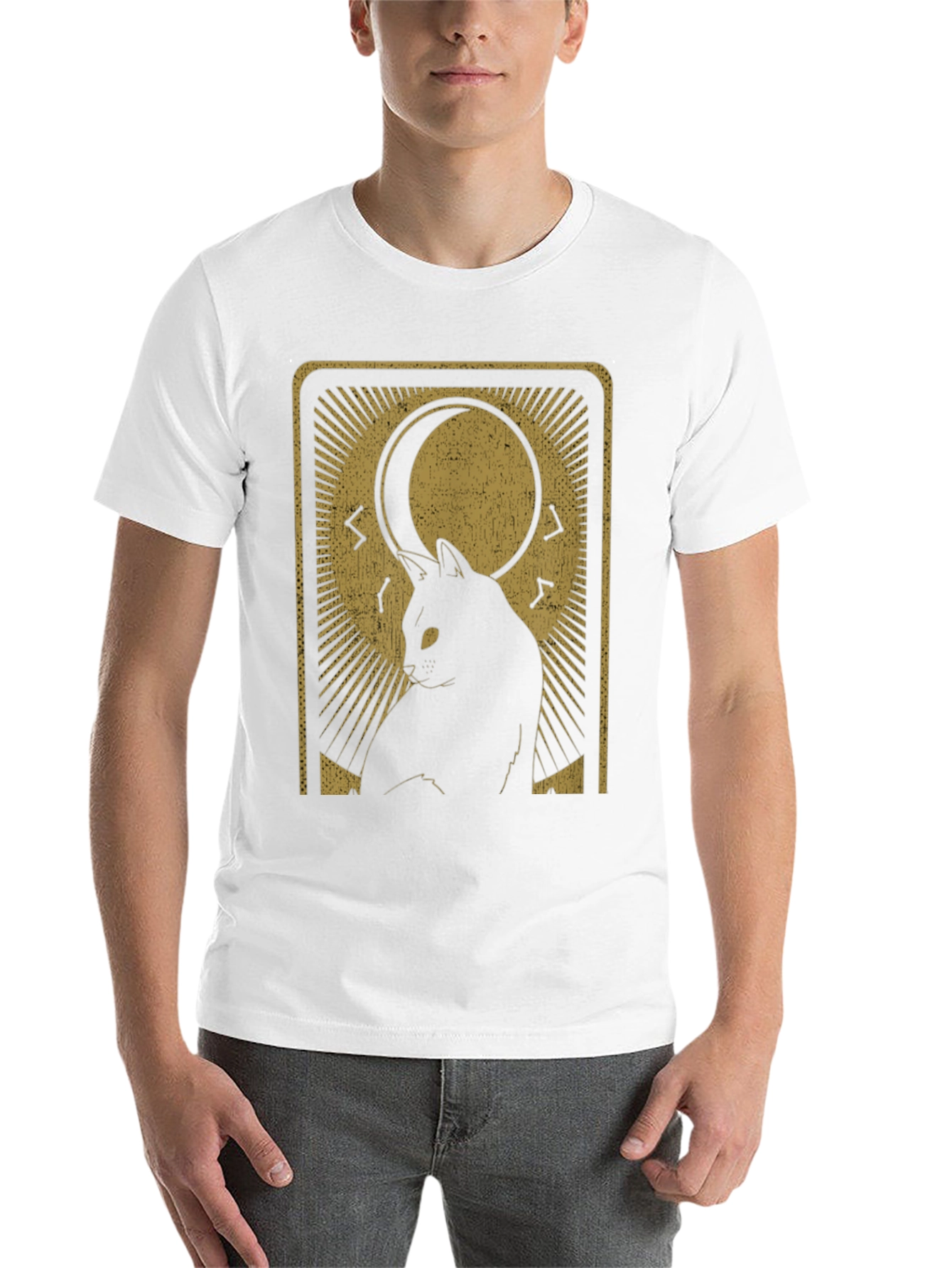 Mystic Cat Tarot Card Graphic T-Shirt