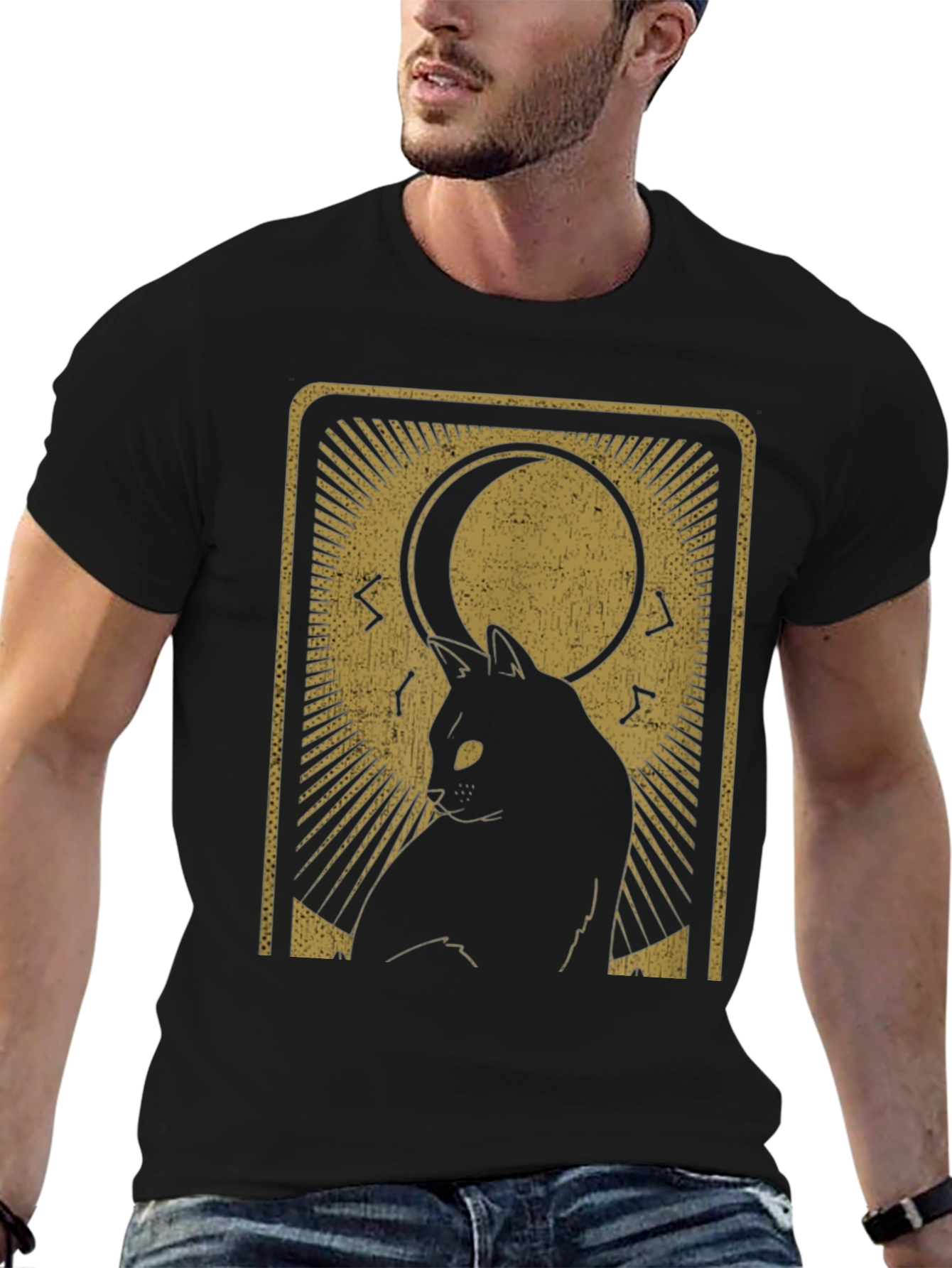 Mystic Cat Tarot Card Graphic T-Shirt