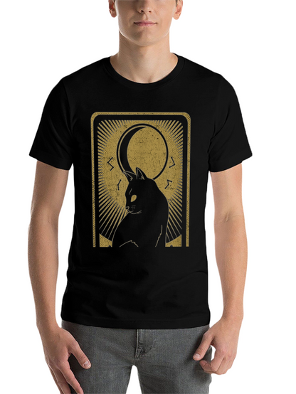 Mystic Cat Tarot Card Graphic T-Shirt
