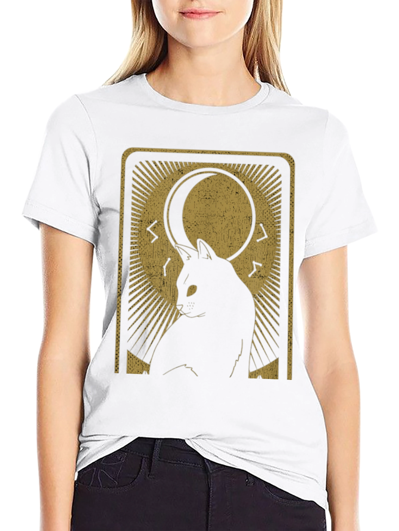 Mystic Cat Tarot Card Graphic T-Shirt