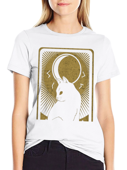 Mystic Cat Tarot Card Graphic T-Shirt