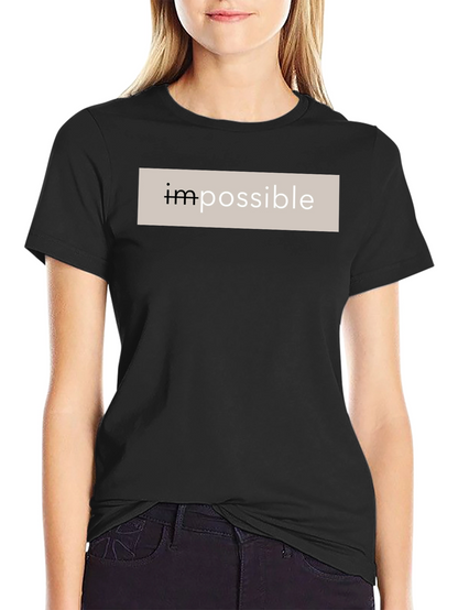 Impossible Black Cotton Graphic Tee