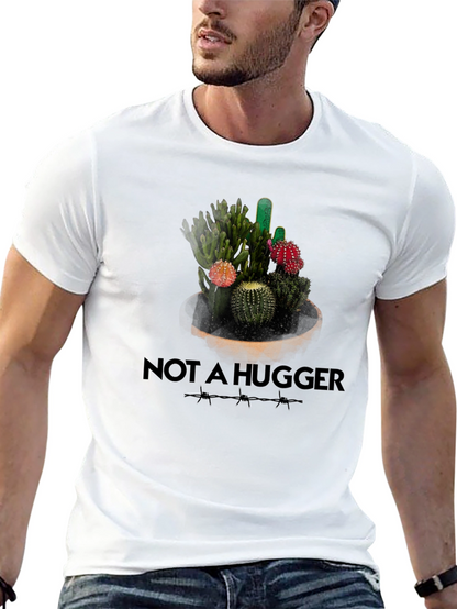 Not A Hugger Cactus Graphic T-Shirt