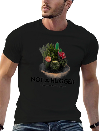 Not A Hugger Cactus Graphic T-Shirt