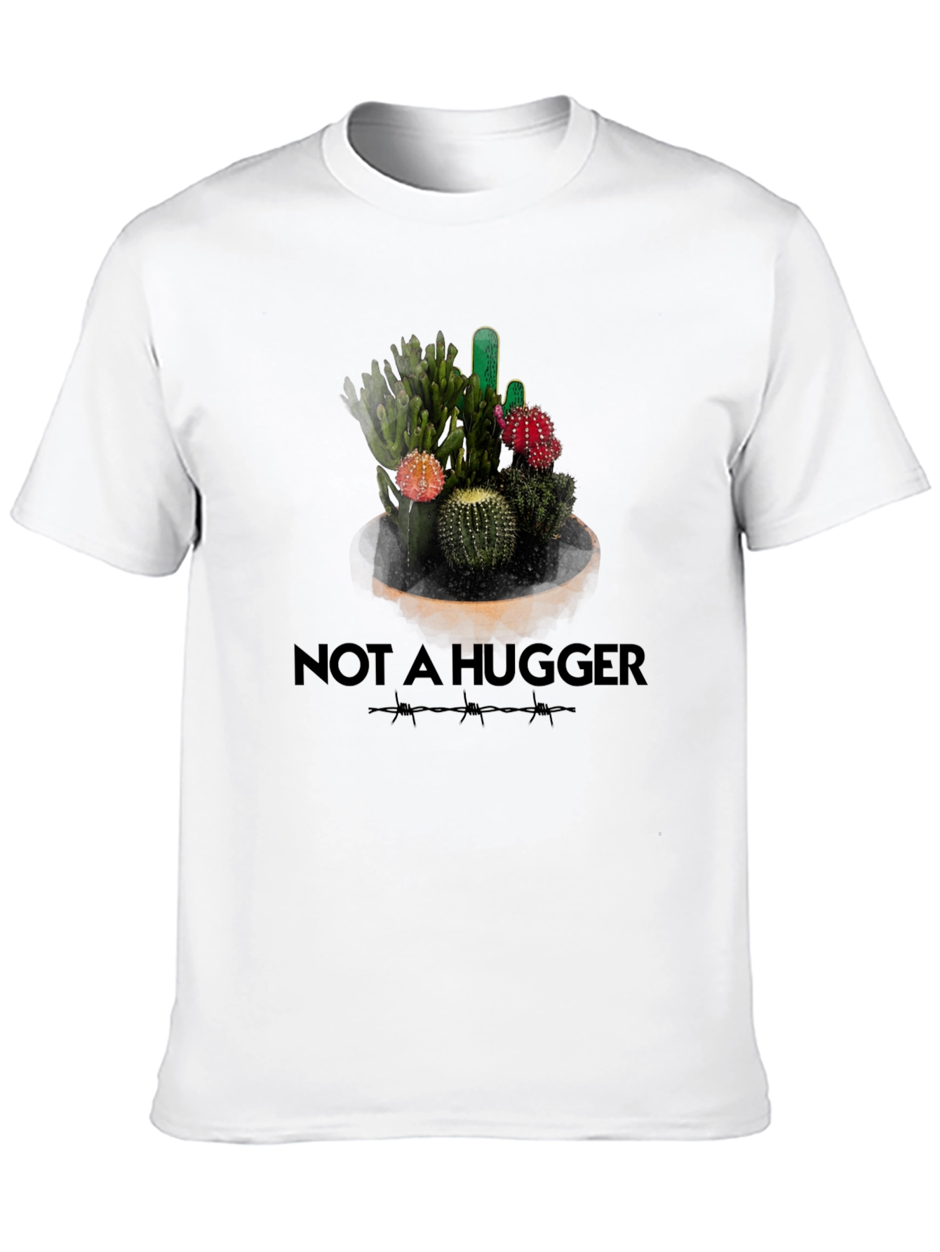 Not A Hugger Cactus Graphic T-Shirt