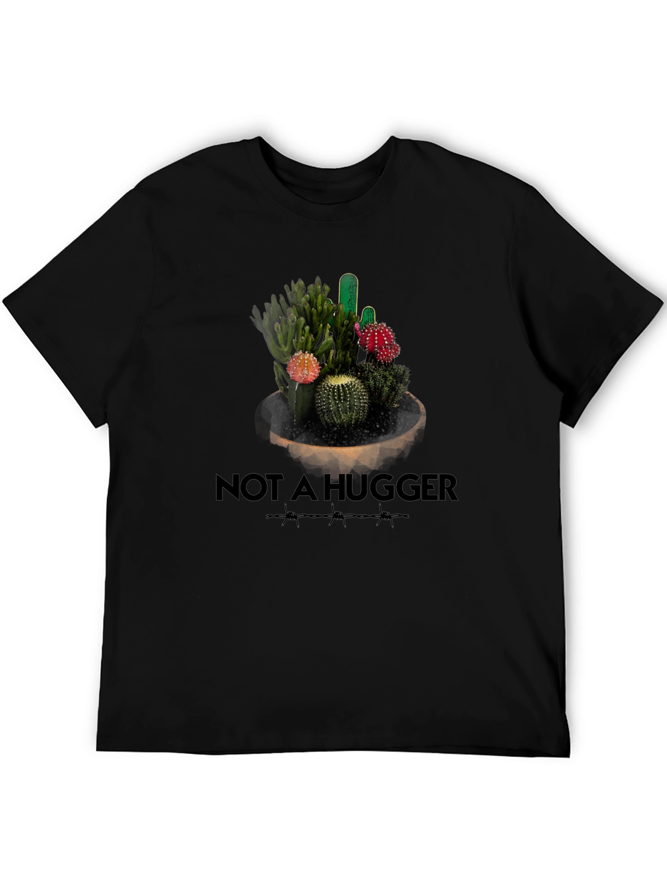 Not A Hugger Cactus Graphic T-Shirt