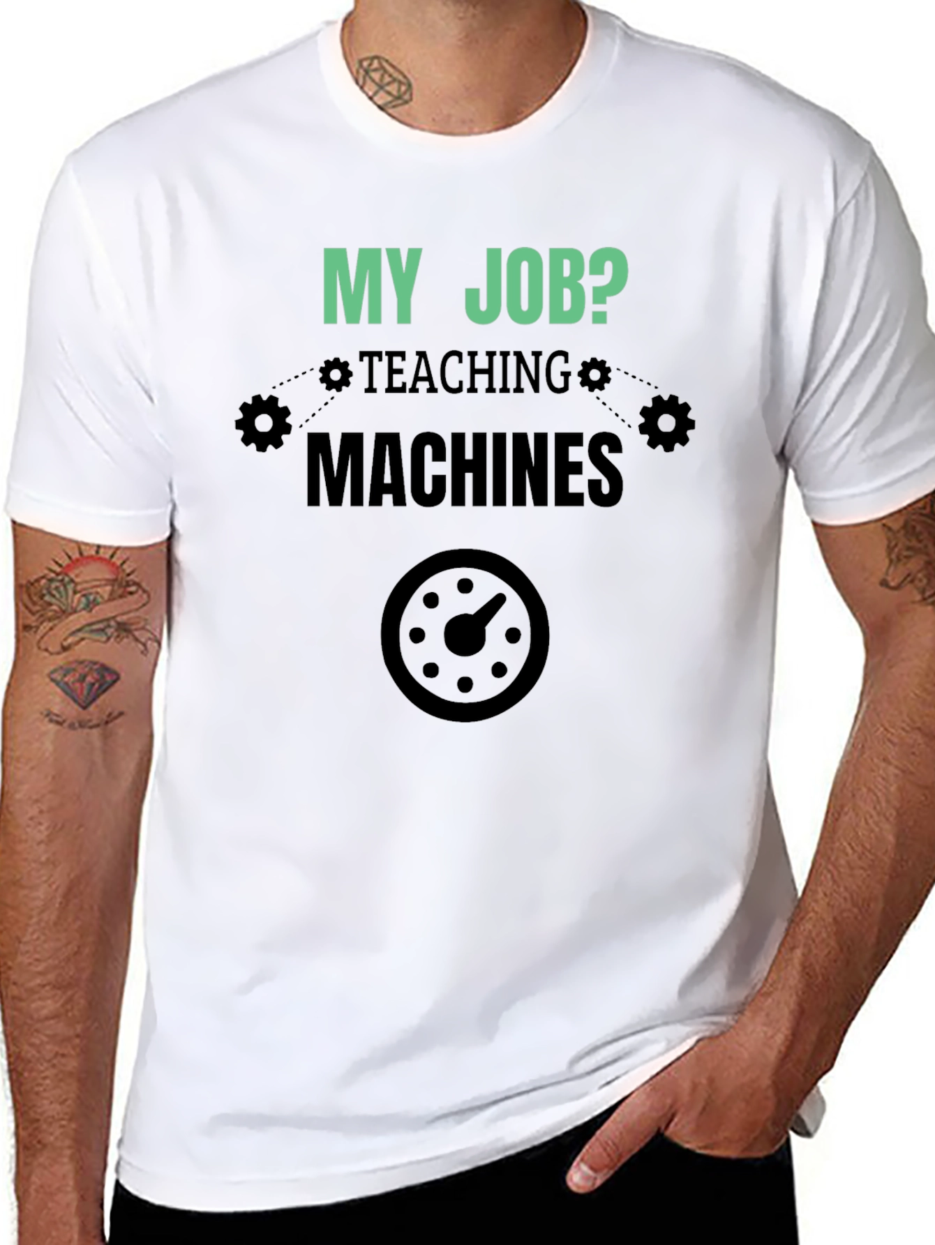 My Job Teaching Machines Black T-Shirt
