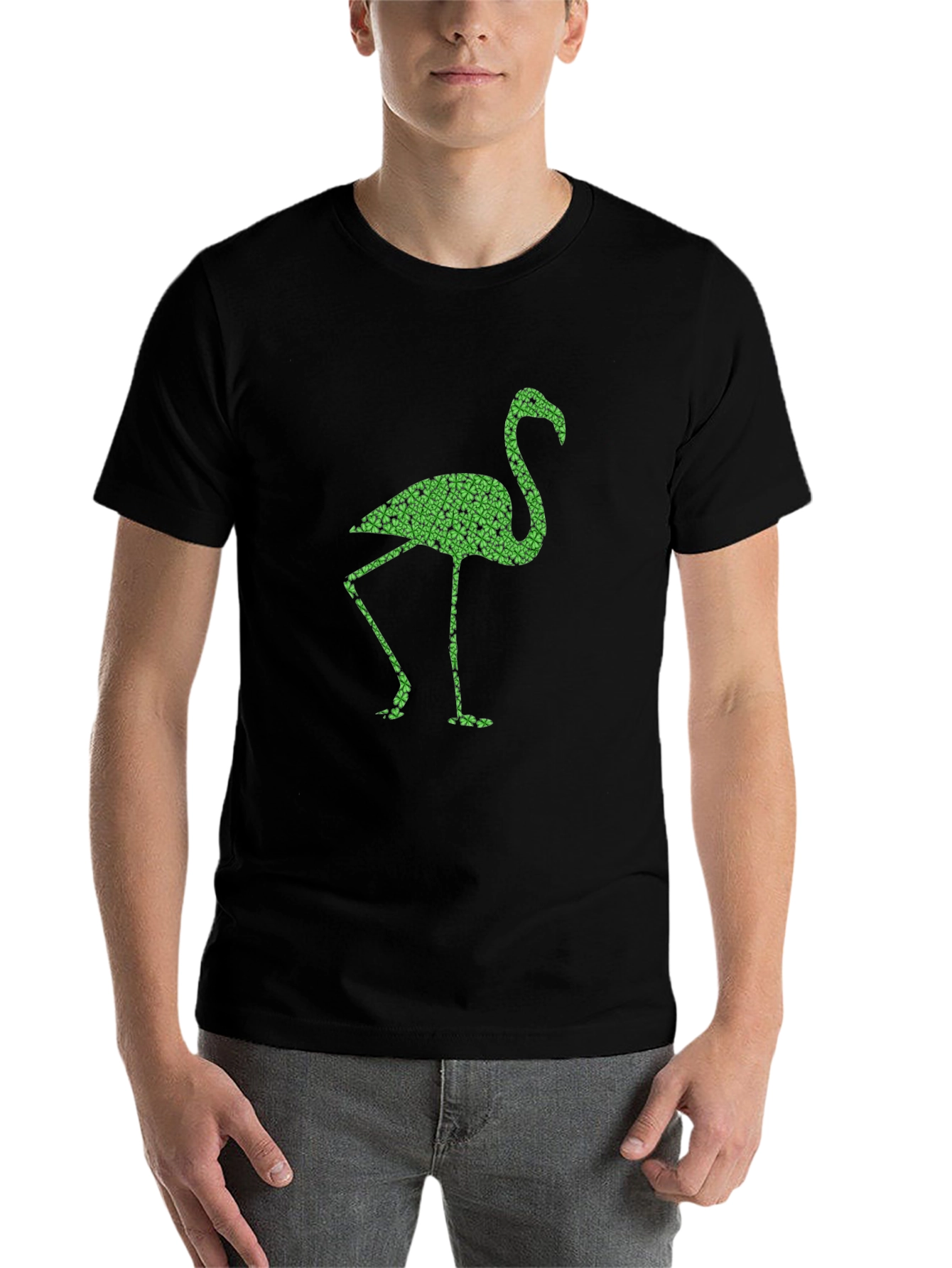 Shamrock Flamingo Black T-Shirt