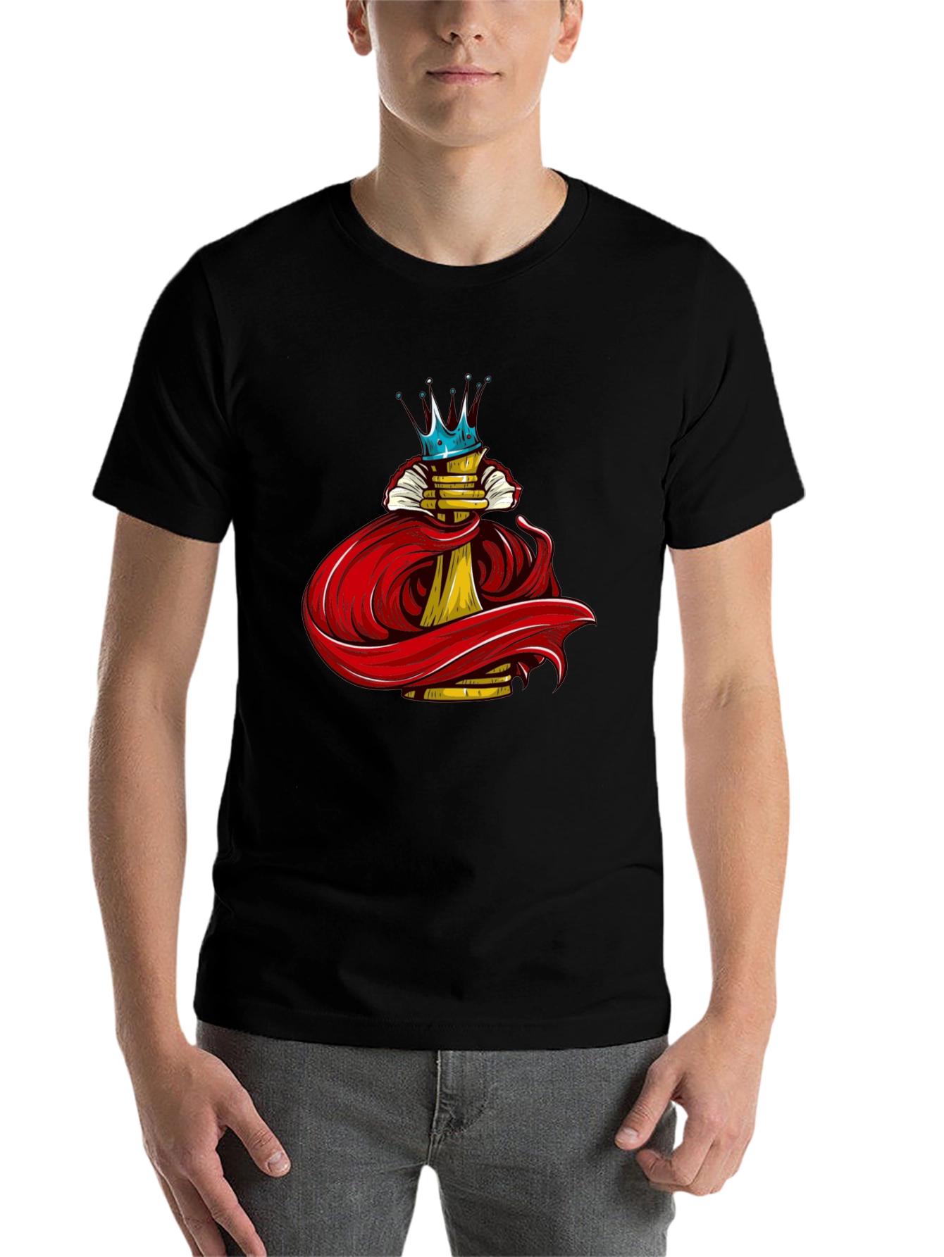 Crowned Chess Piece Black Graphic Tee