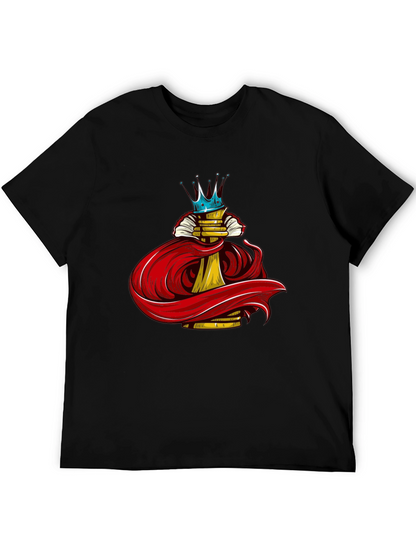 Crowned Chess Piece Black Graphic Tee