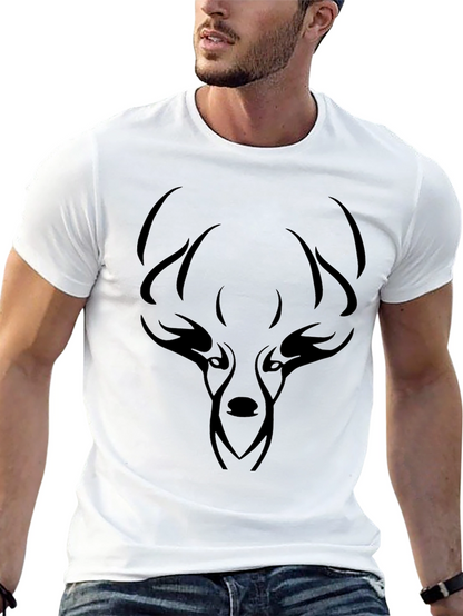 Mens Black Deer Graphic Tee
