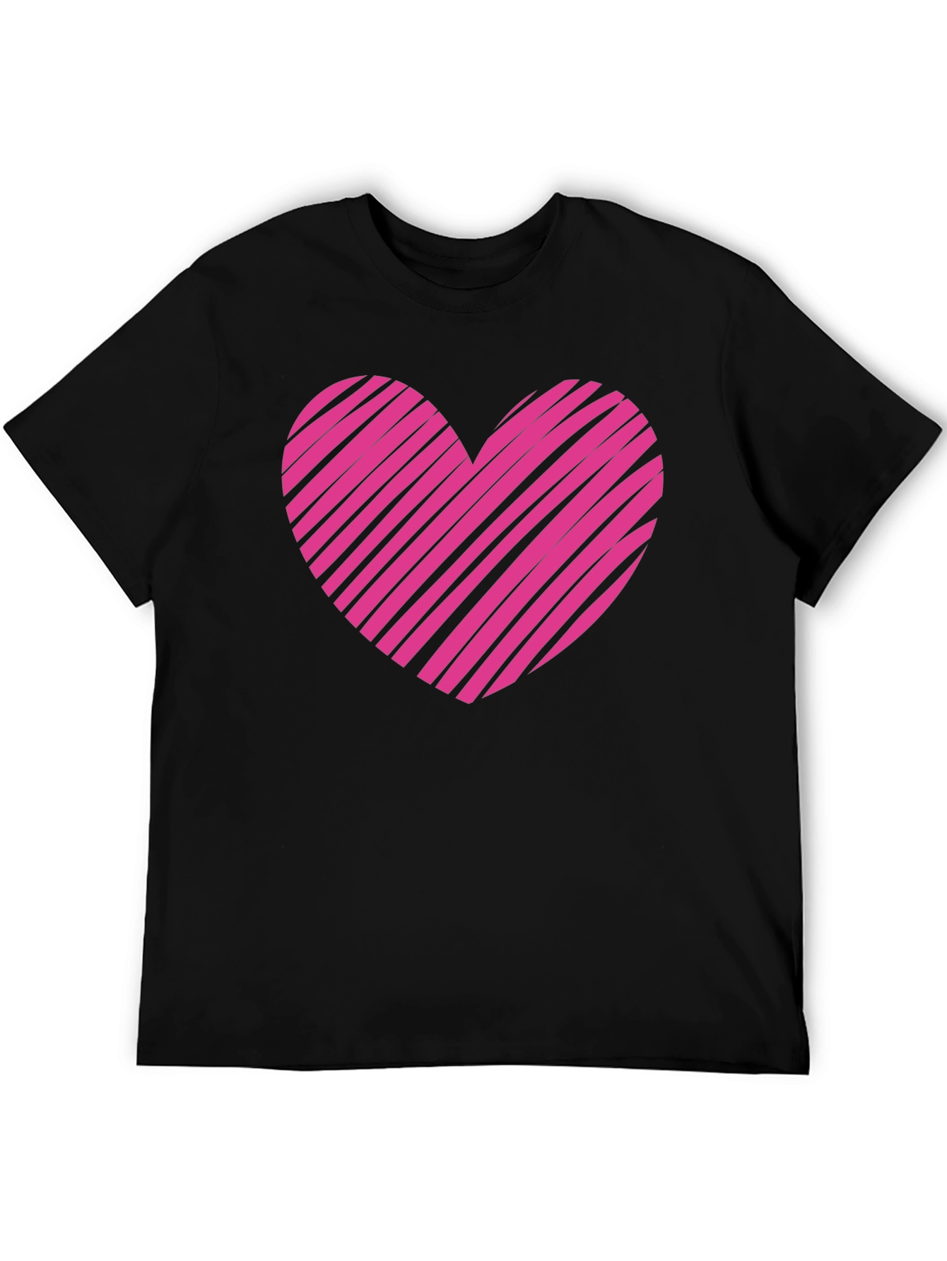 Heart Graphic Mens Black T-Shirt