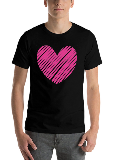 Heart Graphic Mens Black T-Shirt