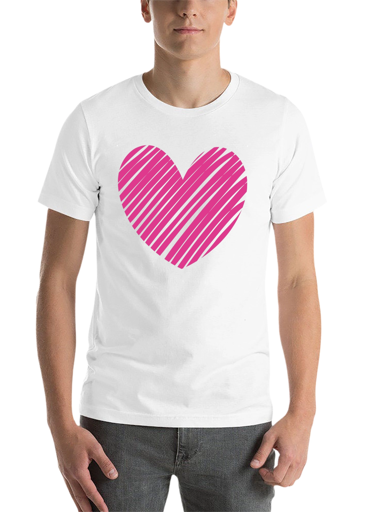 Heart Graphic Mens Black T-Shirt