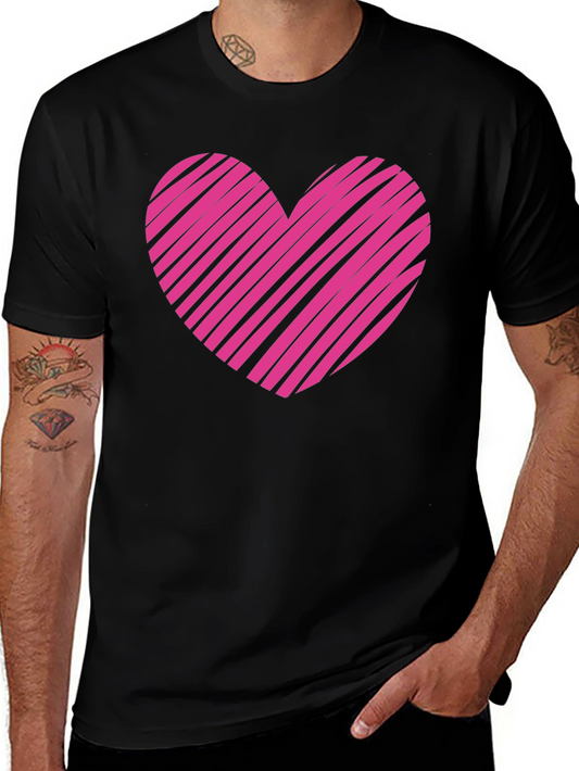 Heart Graphic Mens Black T-Shirt