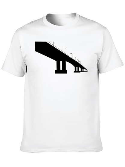 Abstract Bridge Graphic Black T-Shirt