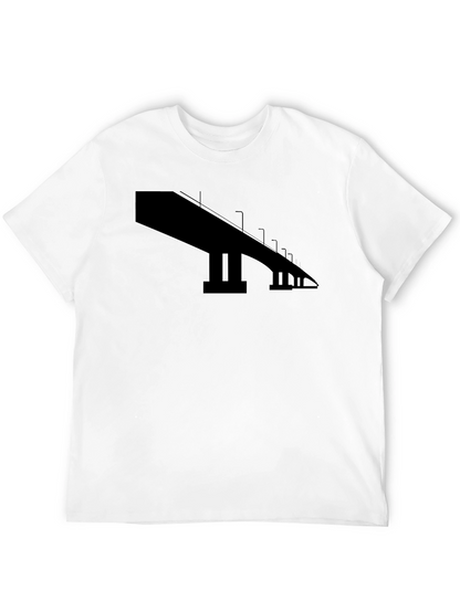 Abstract Bridge Graphic Black T-Shirt