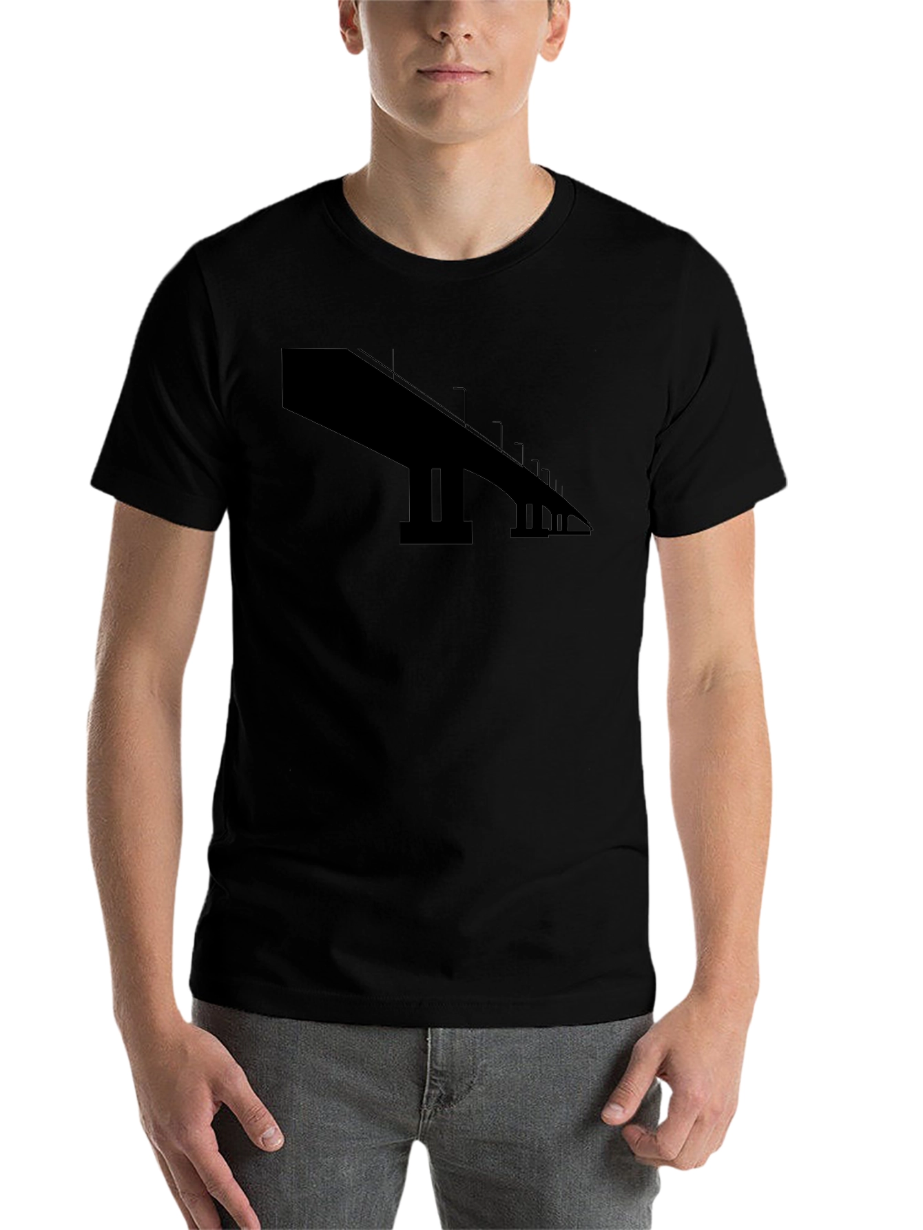Abstract Bridge Graphic Black T-Shirt